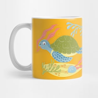 Turtle Hand Drawn Cartoon Mug